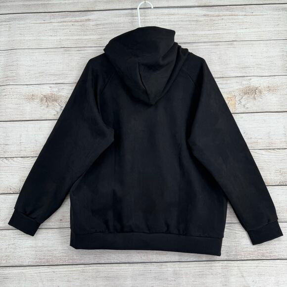 Son of the Cheese Perrotin Faux Suede Hoodie Sweatshirt Adult Large Black - Picture 2 of 13